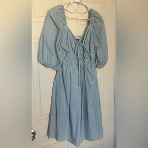 Eloquii puff sleeve blue dress